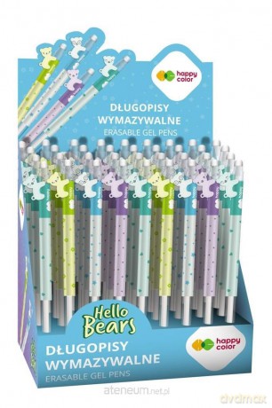 Długopis wymazywalny Hello Bears 0,5mm nieb(36szt)