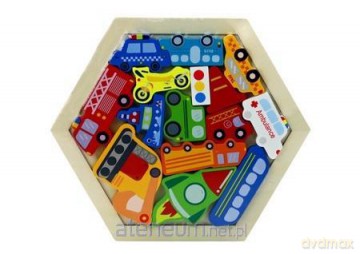 Drewniane puzzle Pojazdy 15el