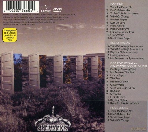 Scorpions: Crazy World (Deluxe) Limited (digipack) [CD]+[DVD]