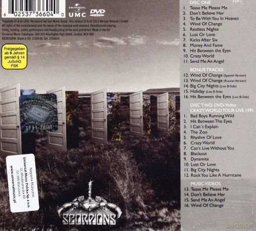 Scorpions: Crazy World (Deluxe) Limited (digipack) [CD]+[DVD]
