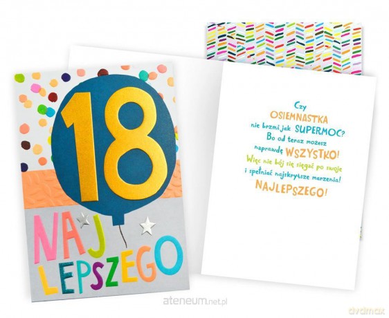 Karnet Urodziny 18 męskie