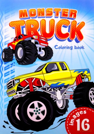 Kolorowanka A4 16 obrazków Monster Truck