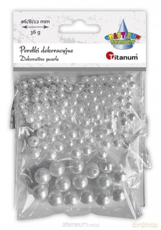Koraliki plastikowe perełki białe 36g