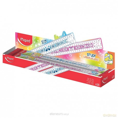 Linijka Study niełamliwa 30cm (20szt)