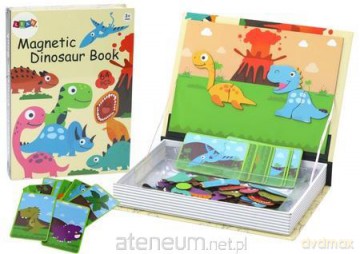 Magnetyczne puzzle Dinozaury książce 64 elementy