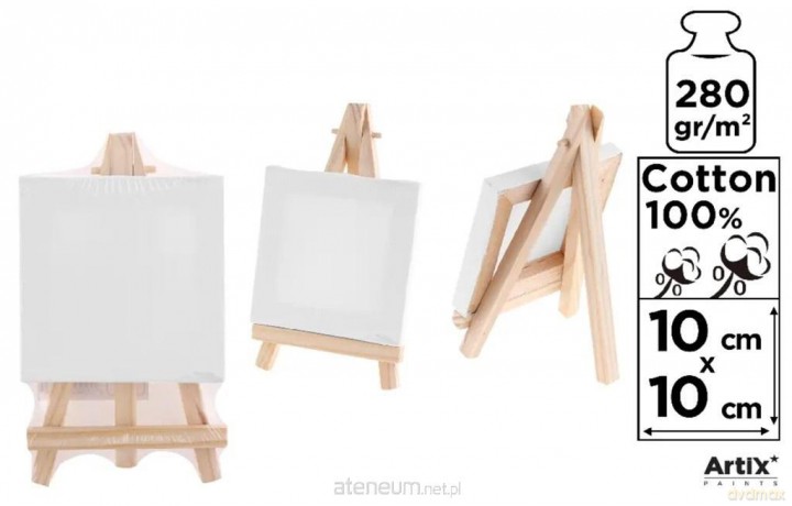 Podobrazie mini 10x10cm 280G/m2 + sztaluga