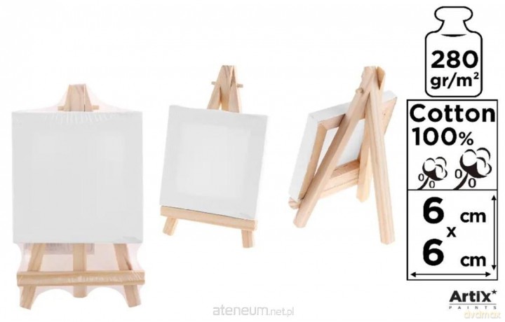 Podobrazie mini 6x6cm 280G/m2 + sztaluga