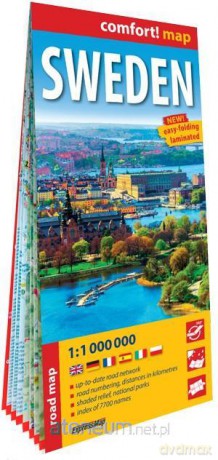 Sweden - road map 1:1 000 000 laminowana