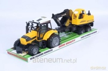 Traktor z maszyną budowlaną