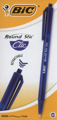 Długopis Round Stic Clic niebieski (20szt) pudełko BIC
