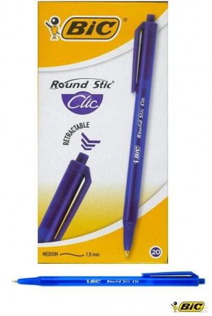 Długopis Round Stic Clic niebieski (20szt) pudełko BIC