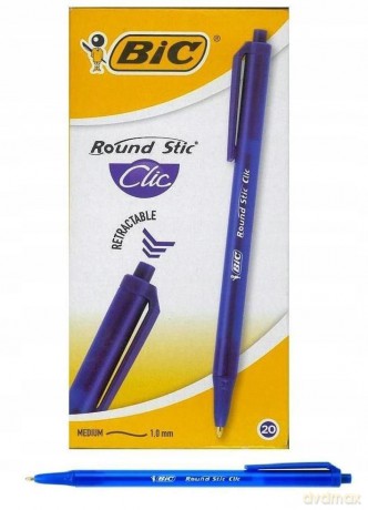 Długopis Round Stic Clic niebieski (20szt) pudełko BIC