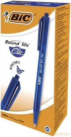 Długopis Round Stic Clic niebieski (20szt) pudełko BIC