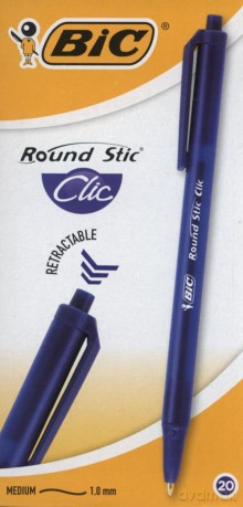 Długopis Round Stic Clic niebieski (20szt) pudełko BIC
