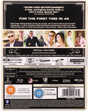 Oceans 12 (Ocean's Twelve: Dogrywka) [Blu-Ray 4K]+[Blu-Ray]