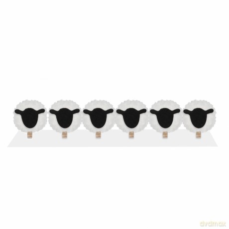 Drewniane spinacze Owieczka 2cm 6szt. Wielkanoc CRAFT WITH FUN 531879