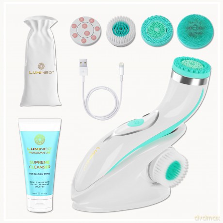 Brush Pro LUMINEO 4 końcówki + żel do wszystkich rodzajów skóry turkusowy