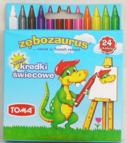 Kredki świecowe Zębozaurus 24 kolory