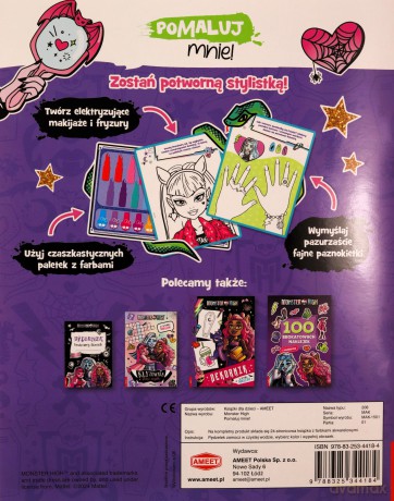 Monster High Pomaluj mnie! MAK-1501 [KSIĄŻKA]