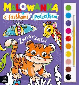 Malowanka z farbkami i pędzelkiem. Zwierzęta - Anna Podgórska [KSIĄŻKA]