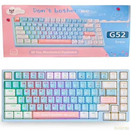 ONIKUMA G52 Klawiatura Mechaniczna Gamingowa RGB Biały/różowy