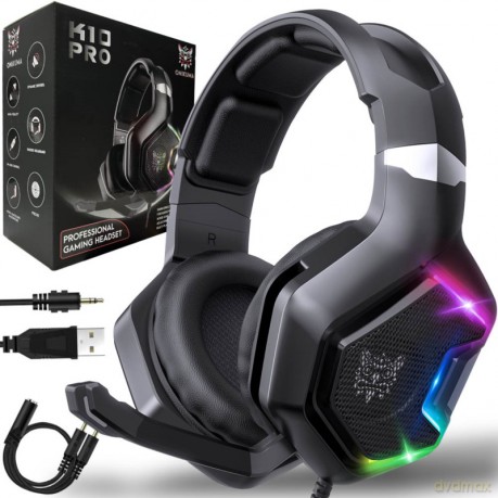ONIKUMA K10 Pro Słuchawki gamingowe nauszne RGB Czarny