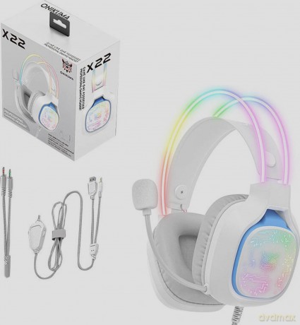 ONIKUMA X22 Słuchawki gamingowe nauszne RGB Biały