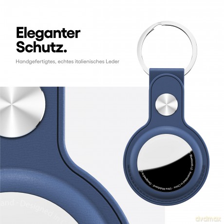 Keybudz - Leather Keyring for AirTag (Color: Cobalt Blue) [ETUI]