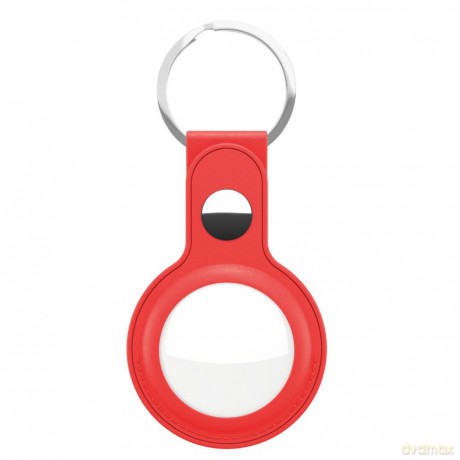 Keybudz - Leather Keyring for AirTag (Color: Red) [ETUI]