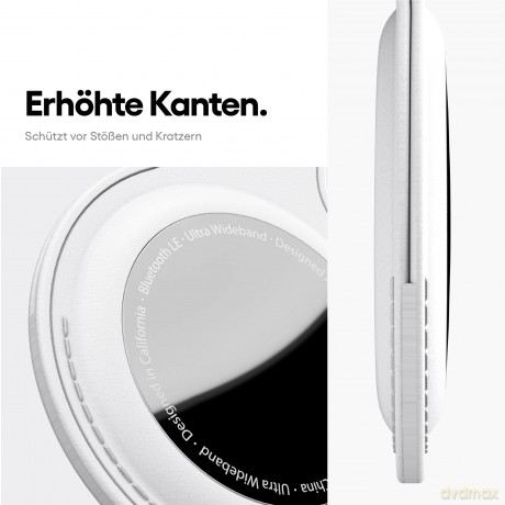 Keybudz - Leather Keyring for AirTag (Color: White) [ETUI]