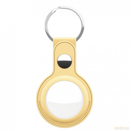 Keybudz - Leather Keyring for AirTag 2-pack (Color: Pastel Yellow) [ETUI]