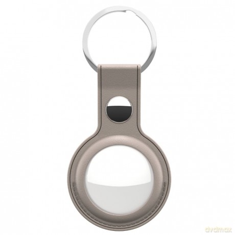 Keybudz - Leather Keyring for AirTag 2-pack (Color: Sandy Beige) [ETUI]
