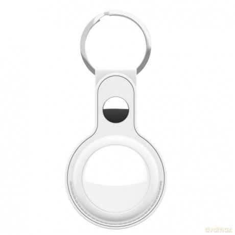 Keybudz - Leather Keyring for AirTag 2-pack (Color: White) [ETUI]