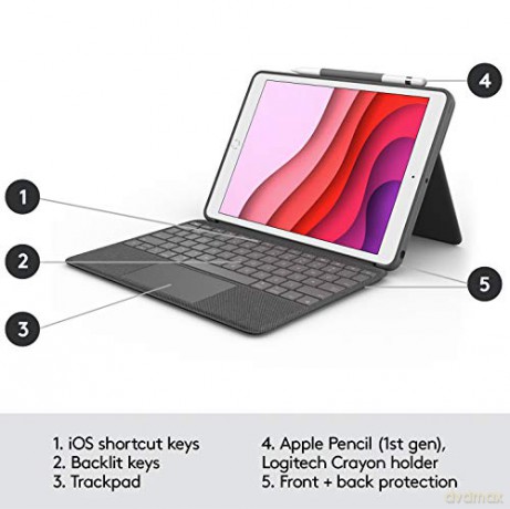 Logitech - Combo Touch for iPad 7th generation - GRAPHITE Nordic [ETUI]