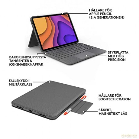 Logitech - Folio Touch for iPad Air (4th generation) - OXFORD GREY - Nordic [ETUI]