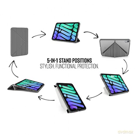Pipetto - iPad mini 6 Origami No1 Case (Color: Dark Gray) [ETUI]