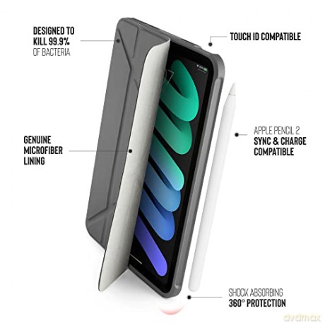 Pipetto - iPad mini 6 Origami No1 Case (Color: Dark Gray) [ETUI]