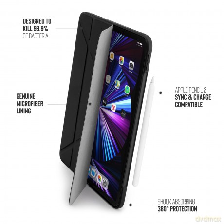 Pipetto - iPad Pro 11 (2021) Origami No1 Case (Color: Black) [ETUI]