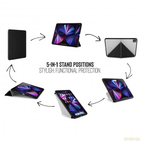 Pipetto - iPad Pro 11 (2021) Origami No1 Case (Color: Black) [ETUI]