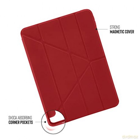 Pipetto - iPad Pro 11 (2021) Origami No1 Case (Color: Red) [ETUI]