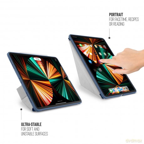 Pipetto - iPad Pro 12.9 (2021) Origami No1 Case (Color: Navy) [ETUI]