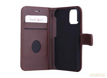 RadiCover - Radiation Protection Wallet PU iPhone 12 Mini Flipcover - Brown [ETUI]