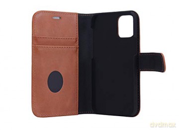 RadiCover - Radiationprotected Mobilewallet Leather iPhone 12 Mini Exclusive 2in1 Magnetcover - Brown [ETUI]