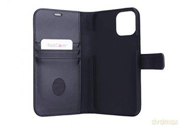 RadiCover - Radiationprotected Mobilewallet Leather iPhone 12 PRO Max Exclusive 2in1 Magnetcover- Black [ETUI]