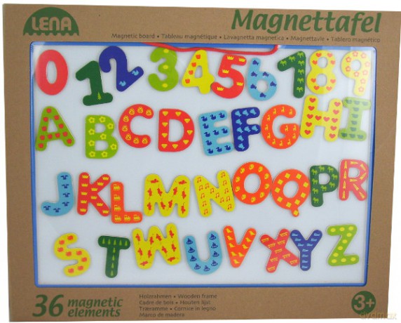 Lena Tablica Magnet. Z Literkami drewno [ZABAWKA]