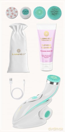 Brush Pro LUMINEO 4 końcówki + żel do skóry problematycznej turkusowy