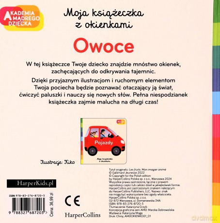 Owoce. Akademia mądrego dziecka. Moja książeczka z okienkami [KSIĄŻKA]