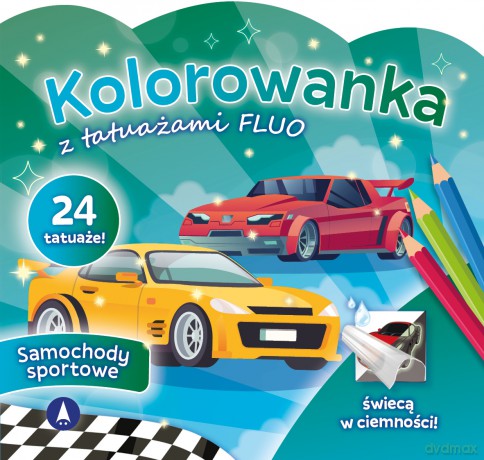 Samochody sportowe. Kolorowanka z tatuażami [KSIĄŻKA]