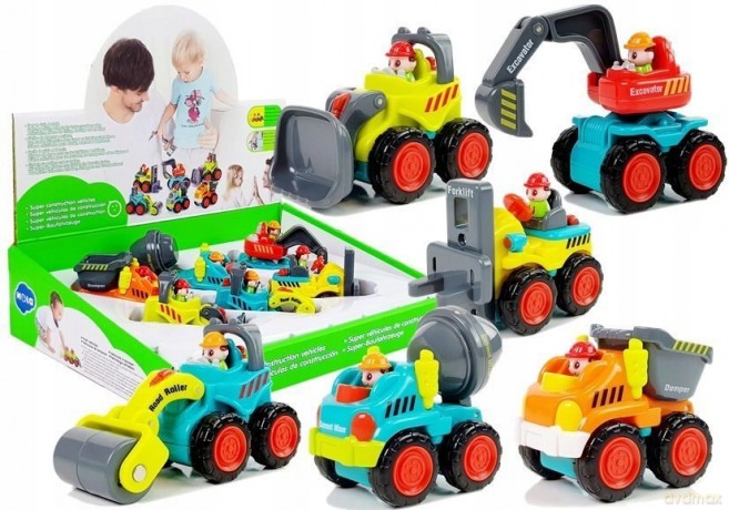 Autko Budowlane Dla Malucha Betoniarka Walec Spychacz Wywrotka5 Rodzajów 5980 Lean Toys
