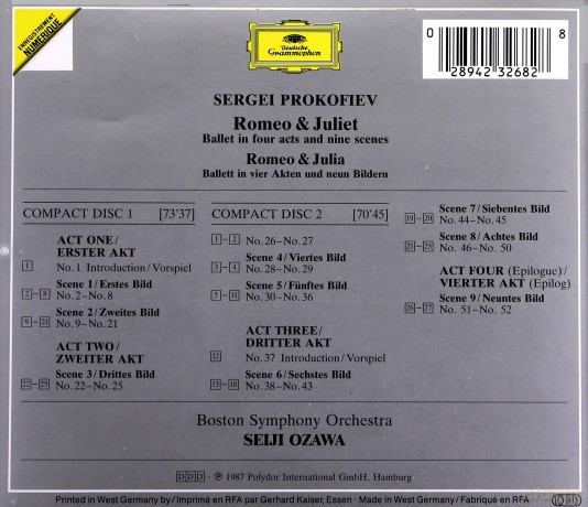 Ozawa Bso: Prokofiev:Romeo And Juliet [2CD]